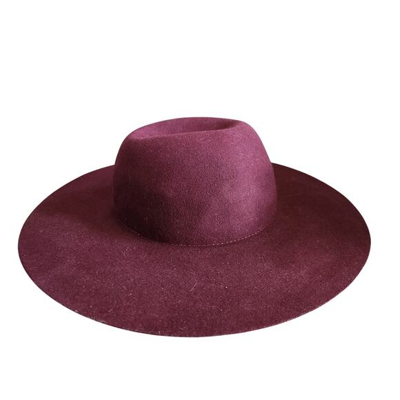 Scala Collezione Burgundy 100% Wool Floppy Hat - Picture 1 of 5